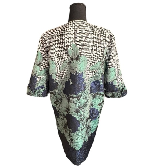 Eva Franco Floral Brocade Jacket 8 Houndstooth & Botanical Print Statement Piece - Picture 5 of 12